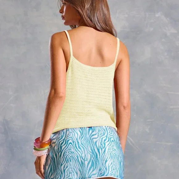 Yellow Casual Women's Strappy Sequin Ibiza Festival Cami Top - Picture 2 of 6